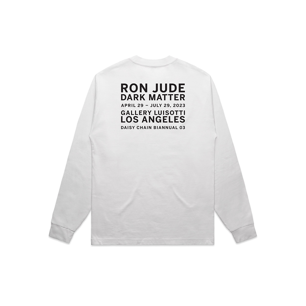 Back print featuring Gallery Luisotti, Los Angeles exhibition details